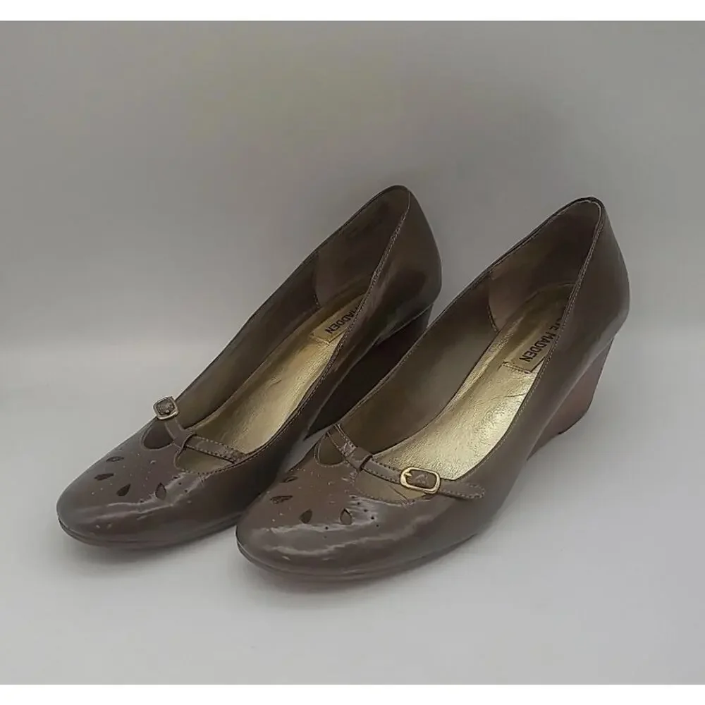 Steve Madden Parlez Brown Wedges 8M